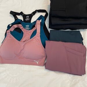 Puma & 90 Degrees by Reflex Workout Bundle Set (3 bras + 6 leggings)